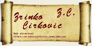Zrinko Ćirković vizit kartica